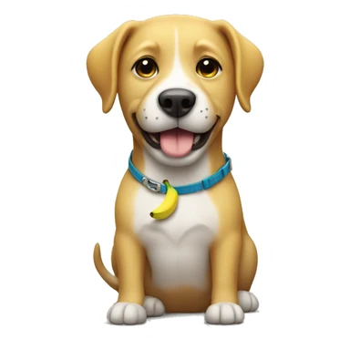 Dog with a banana in its hand sticker