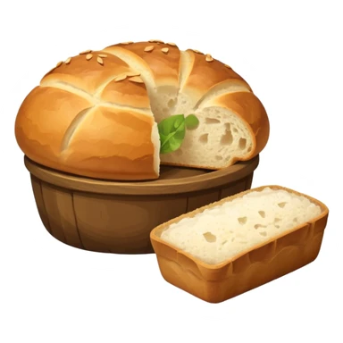  salt cellar and a loaf of peasant bread   sticker