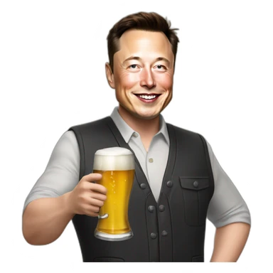 Elon Musk qui boit une bière sticker