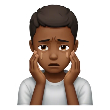 Black young boy crying sticker