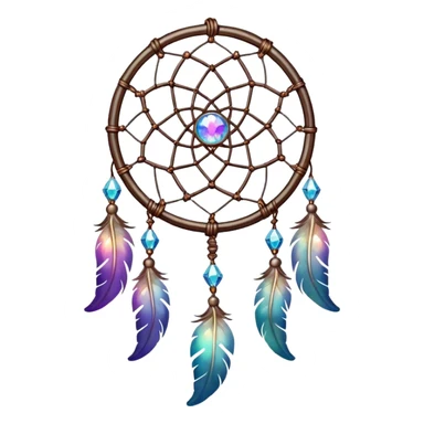 Iridescent nebula Dreamcatcher-suncatcher hanging from a thread sticker