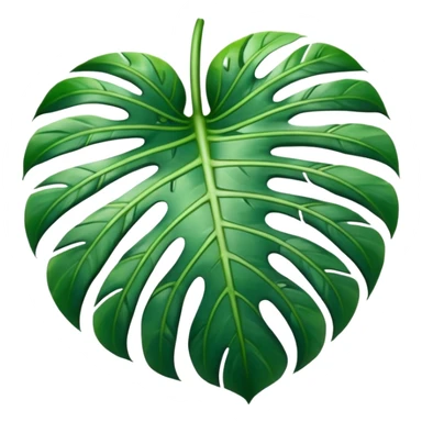 white and green monstera leaf sticker
