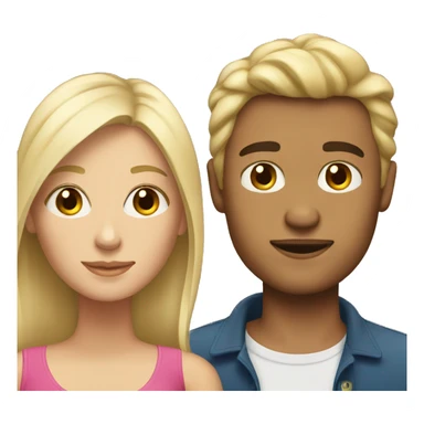 Blonde woman & brunette man couple  sticker