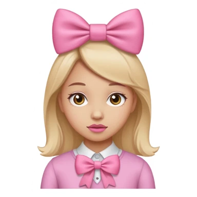 Una chica con moño Rosa para girls sticker