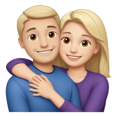 Two people hugging for comfort, one male one female sticker