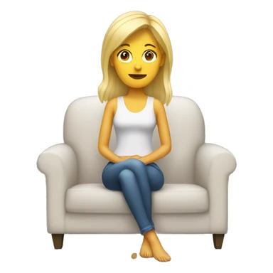 blonde woman sitting on couch sticker