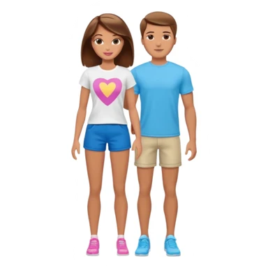 barbie merliah summers as a guy with brown har and brown eyes and tanned skin and full body sticker