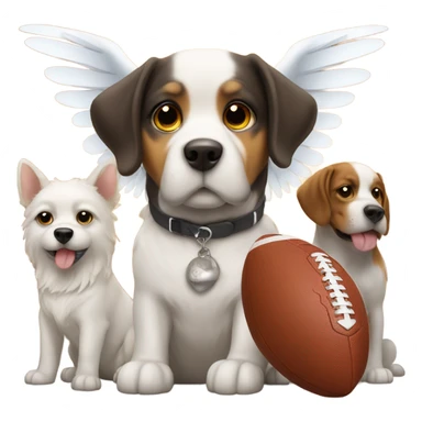Dogs watching football eating wings sticker