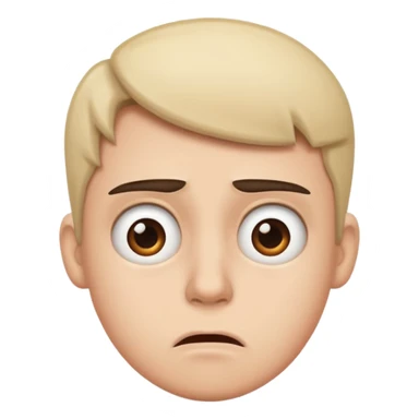 I need you to make an emoji of the gen z stare (young person like 20 yro’, like confusion, disgusted and kinda bored  sticker