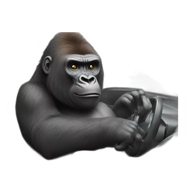 Gorilla driving a Lambo sticker