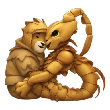Animals scorpion hugs leo sticker