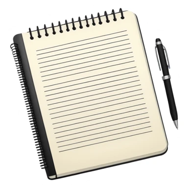 closed notebook with a pen and notes sticker