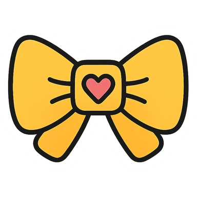 friendly and approachable bow with a small heart in the center, evoking selfcare, soft gradients sticker