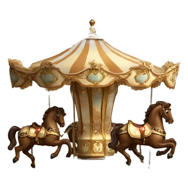 Vintage rococo light brown carousel  sticker
