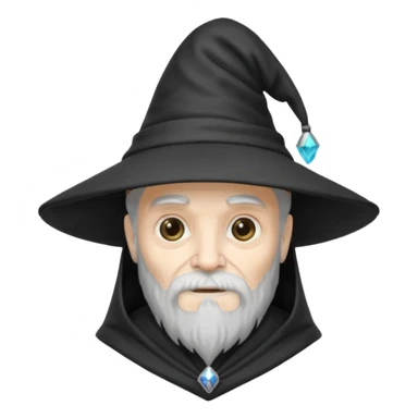 old wizard with visible skeleton black robe and wizard hat  sticker