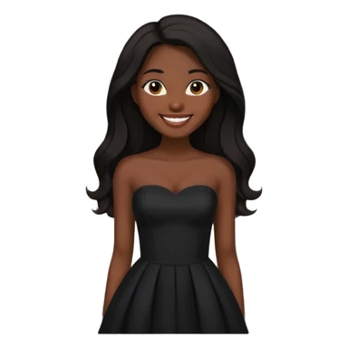 WOMAN WEARING STRAPLESS BLACK DRESS WITH DARK HAIR sticker