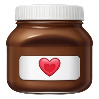 nutella jar with heart emoji, sweet and loving sticker