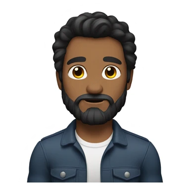 Bearded man, dark hair, muscular, rough sticker