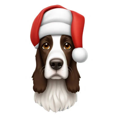 Tricolor brown springer santa hat sticker