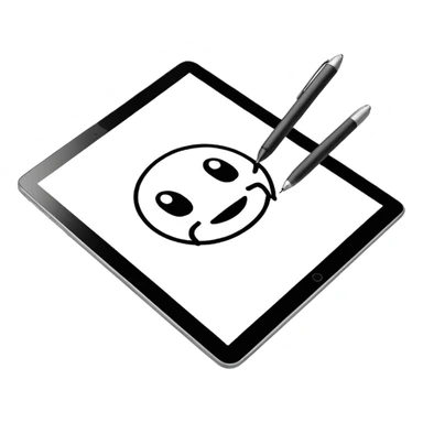 A digital pen drawing layouts on a tablet sticker