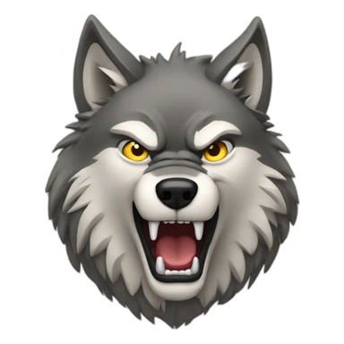 Angry wolf standing sticker