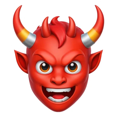Red devil horn sticker