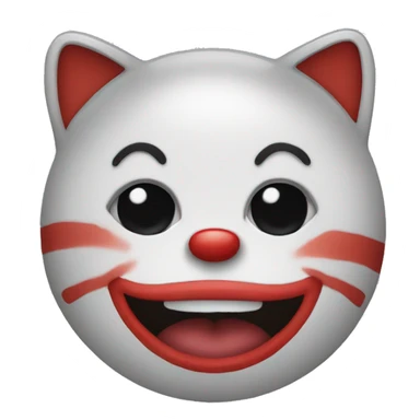 clown emoji with cat face sticker