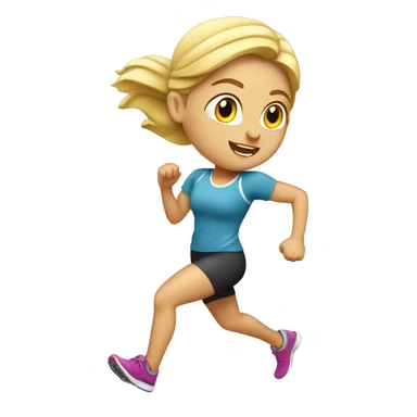 blonde girl jogging sticker