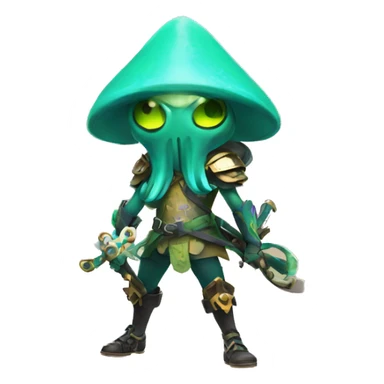 brave splatoon squid warrior with sword sticker