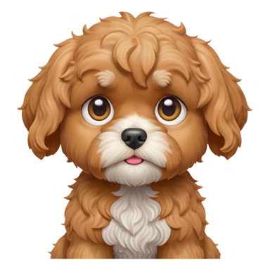 Cinematic Grumpy Apricot Cavoodle Portrait Emoji, Head tilted slightly with a deeply unimpressed expression, showcasing a thick, curly apricot coat with subtle white accents, large, droopy brown eyes narrowed into an unamused glare, ears slightly drooping in exasperation, Simplified yet comically expressive features, highly detailed, glowing with a dry, sarcastic glow, high shine, effortlessly judgmental yet dignified, stylized with a touch of cynicism, bright but brooding, soft glowing outline, capturing the essence of an eternally unimpressed yet endearing companion, so lifelike it feels like it could sigh heavily at you in disdain at any moment! sticker