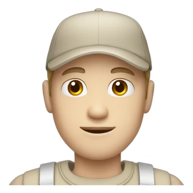 Pale skinned Man in cap with box into the hands sticker