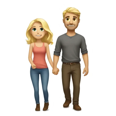 A blonde girl falling in love with a magnificent guy  sticker