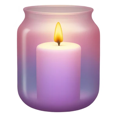 Candle in a powder-colored glass sticker