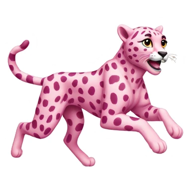 pink cheetah running sticker