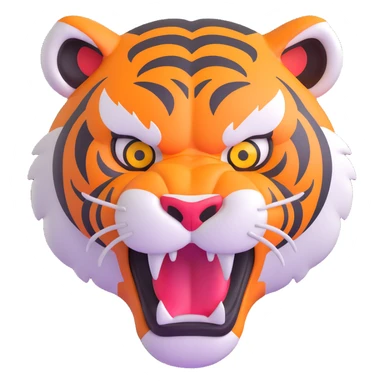 angry tiger face growling sticker