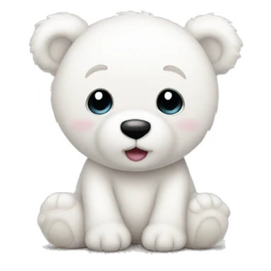 Cute white teddy bear sticker