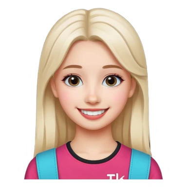 Girl with tiktok logo sticker