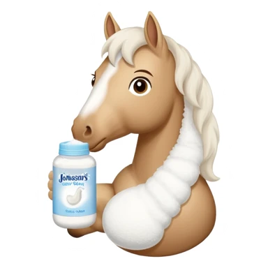 A cartoon horse holding johnson baby sticker