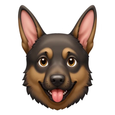 cartoon style dark German Shepherd dog with alot longer tongue hanging out  sticker