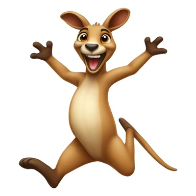 joyful jumping kangaroo sticker