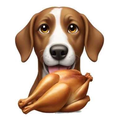 dog eating turkey sticker