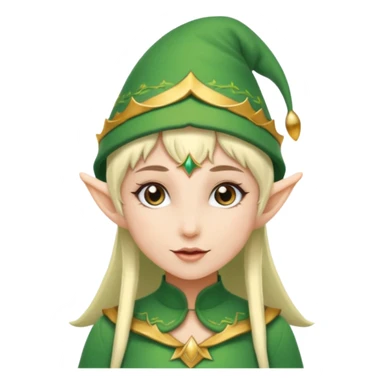 elf girl with elf hat sticker