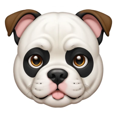 Black and white American bulldog black body white head black around one ear and I sticker