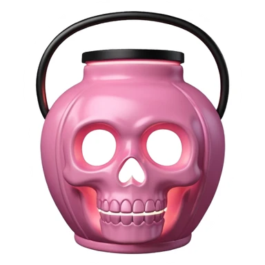 baby pink skull lantern sticker