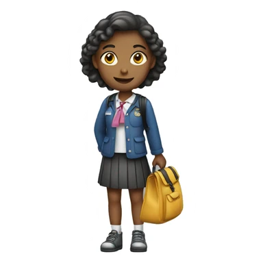 schoolgirl with bag pack sticker