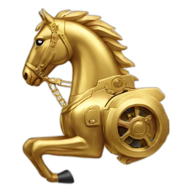 Mechanical golden  horse sticker