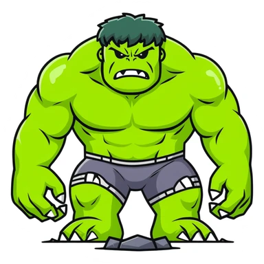 World Breaker Hulk, ultimate green monster with earth-shattering power, cracked ground beneath him sticker
