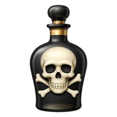 an elegant black poison bottle, no skull  sticker