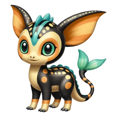 Colorful Exotic Striped Spotted Dotted dusted Glossy Shiny Meloetta-Vernid-Trico-Toothless-Kirby-Fakémon-creature-hybrid sticker
