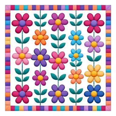 Floral antique Quilt  sticker
